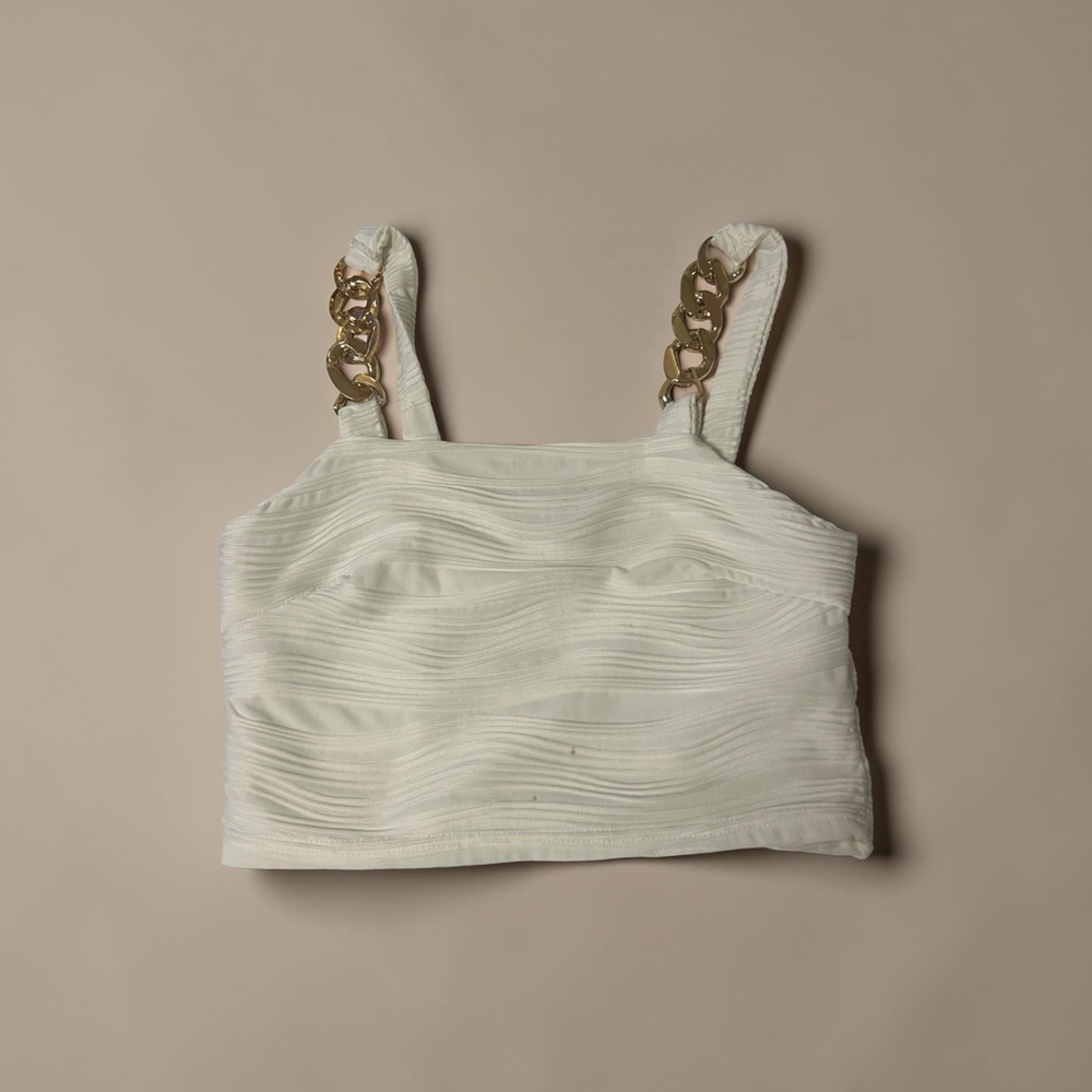Elegant White Chain Strap Top